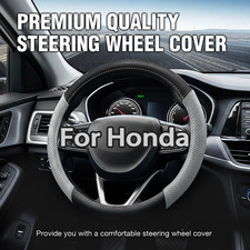 15 Steering Wheel Cover Genuine Nappa Leather For Honda Blackgray 15 Steering Wheel Cover Genuine Nappa Leather For Honda Blackgray