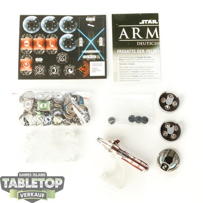 Star Wars Armada - Pelta-Class Frigate with Tokens - bemalt