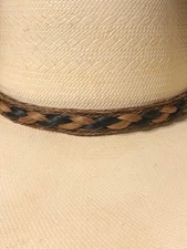 Horsehair 1/2" Hat Band with French Braid Insert Double Tassel
