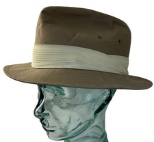 Dorfman Pacific Tan Fedora Hat Medium Made in Sri Lanka Classic