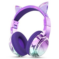 Kids Cat Ear Bluetooth Headphones, 60H Playtime, 74/85/94dB Safe Volume Limit...
