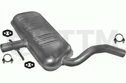 Silencieux intermédiaire en acier aluminisé pour VW Golf III VR6 et Vento