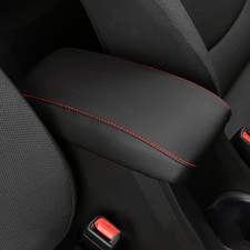 AOMSAZTO Armrest Covers for 2012-2017 Toyota Camry Black with Red Stiches