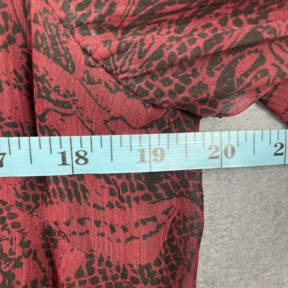 Blusa Mujer ALFANI Borgoña Cachemira 100% Seda Femenina Carrera Talla 14 Pequeña Foto 3 de 4