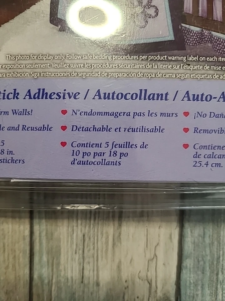 Harmony Removable Wall Decals: Self-Stick Adhesive, Purple Flower/Letters - Nojo - Image 3 of 4