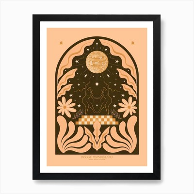 Boogie Wonderland Disco Kunstdruck gerahmt Wandbild Poster Leinwanddruck Bild