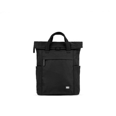 Finchley A Small Sustainable Canvas Backpack, Schwarz, S