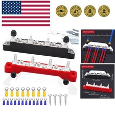 150A 12V Bus Bar Marine, 1/4" Power Distribution Block, Battery Buss Bar, Aut...