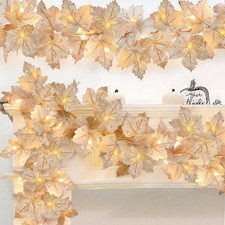 3 Pack 20Ft Fall Garland with 60 LED Lights Thanksgiving Autumn Home Decor