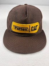 Vintage Patten CAT Caterpillar Patch Snapback Trucker Hat Brown Louisville USA