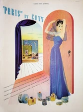 Original 1941 Vintage Health & Beauty Ad: A siren scent is "PARIS" by COTY