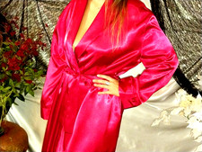 VTG SATIN SHINY LUX MOLTEN G 0 NIGHTGOWN DRESSING LINGERIE ROBE NEW