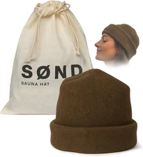 Sauna Hat Natural Merino Wool Accessory Heat Protection Includes Travel Pouch