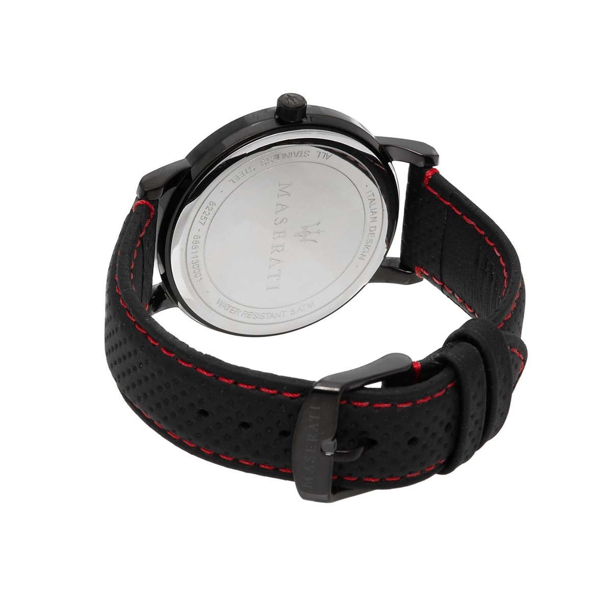 MASERATI ELEGANZA Quartz Analog Leather Band Black Watch