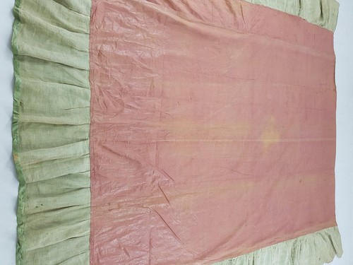 Colcha floral brocado de seda francés vintage con borde con volantes 230x222cms - Imagen 10 de 11