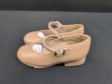 Theatricals Mary Jane Round Toe Hook And Loop Girl's Tap Shoes Size 8M Tan