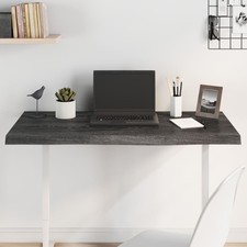 vidaXL Piano Tavolo Grigio Scuro 100x60x4cm Rovere Massello Trattato