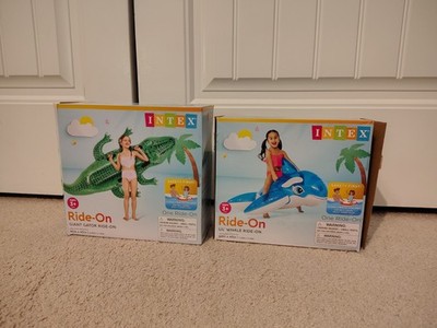 Intex Giant Gator + Lil Whale Inflatable Ride-on Pool Toys