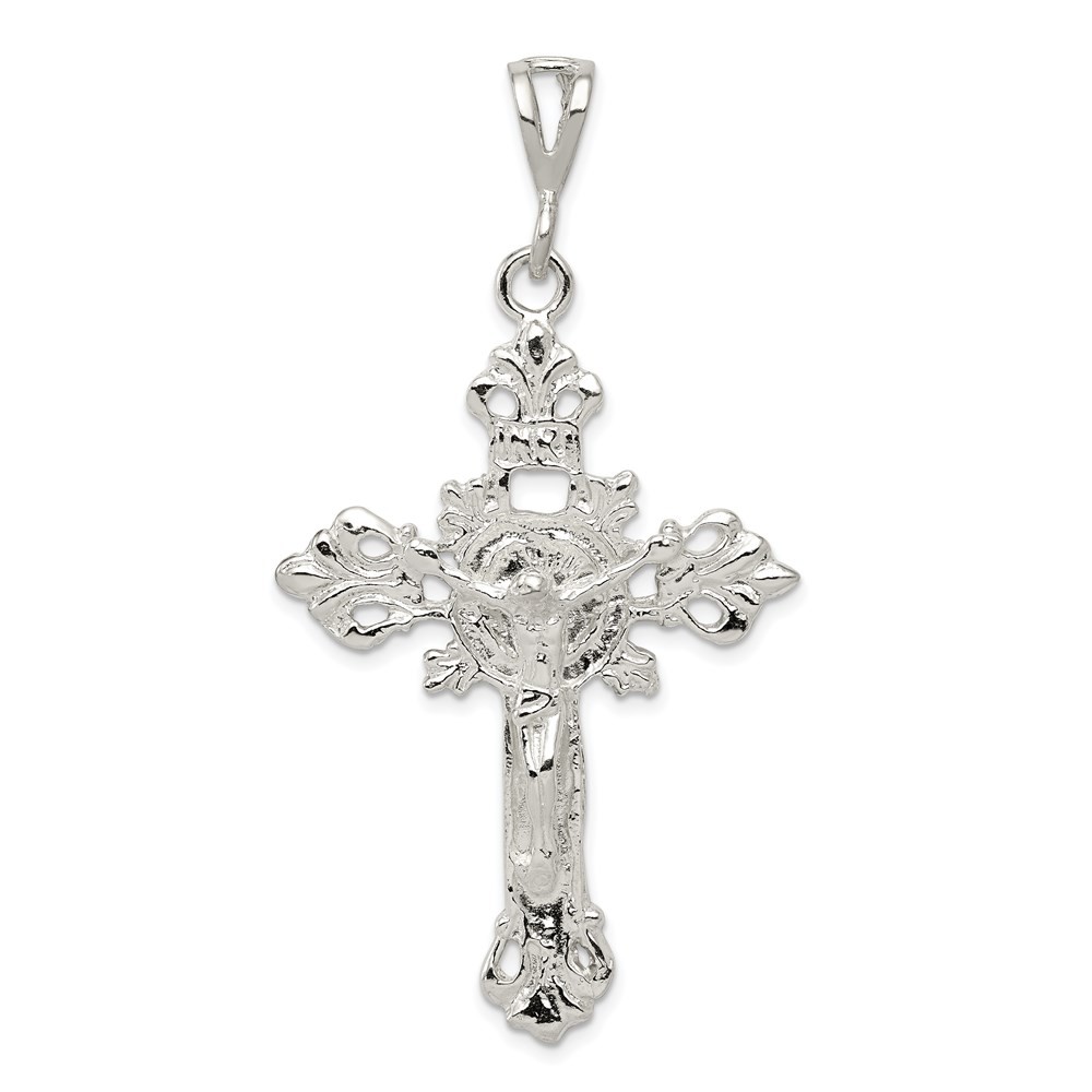 Sterling Silver INRI Crucifix Pendant 4.31gm L-2.37 Inch, W-1.23 Inch