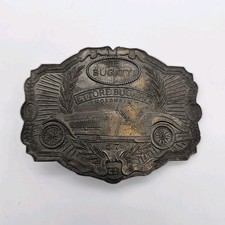 Vintage 57 Bugatti Sports Car Belt Buckle Promo 70's Lewis Buckles Chicago