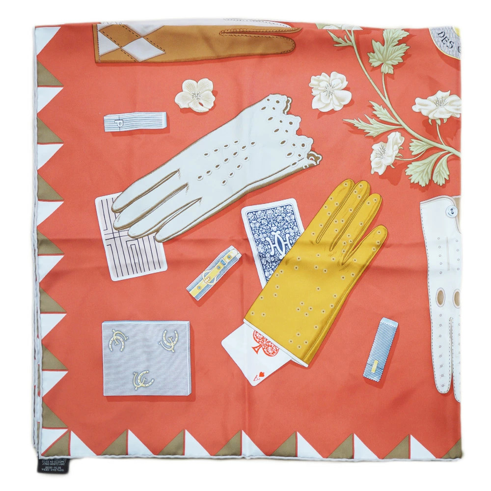 Hermes Carre 90 L HEURE DES GANTS Gloves Scarf Stole Main item r0_0209 thumbnail 5