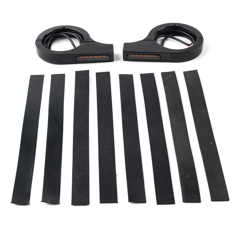 Motorrad Gabel Blinker Lichtanzeige Gelb für Harley Touring Schwarz - Image 2 of 4