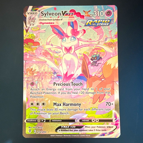 Pokemon Sylveon VMAX - 212/203 Evolving Skies Secret Rare Full Art Holo