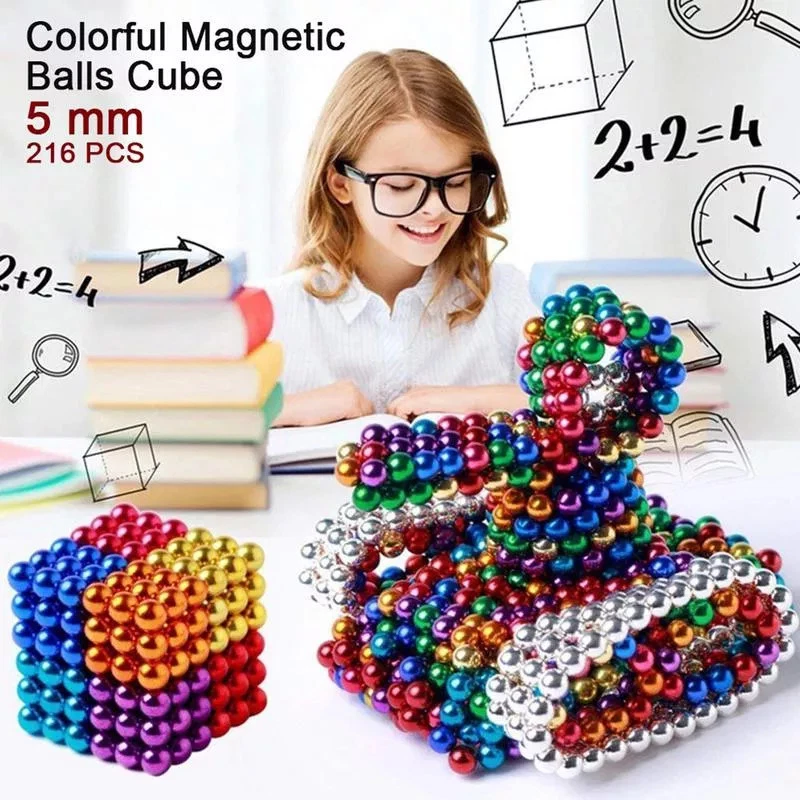 216 Tlg Magnet Neodym kugeln Technik Gadget Anti Stress Kugeln 5mm Magnete Bunt - Bild 2 von 4
