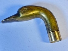 Brass Duck Head from Walking Stick Cane or Umbrella Handle Bird Top Old Vintage