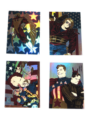 1993 Creator's Universe 4 INSERT CHASE card SET ALL AMERICAN HOLOFOIL Embossed