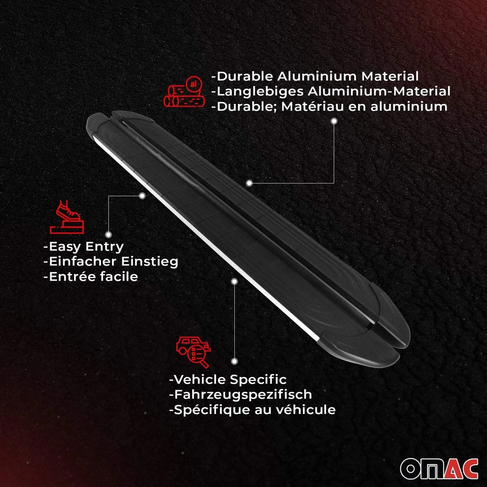 Nissan Murano 2009-2014 estriberas peldaños laterales plateados y negros Foto 3 de 4