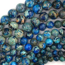 Dark Blue Sea Sediment Imperial Jasper Round Beads 15" Strand 6mm 8mm 10mm
