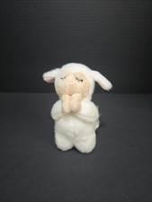 Ganz Baby 5" Praying White Lamb Sheep Rattle Beanbag Plush Baptism