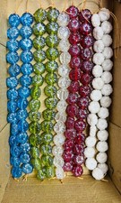 10 Strand Lamp Work Glass Beads, 15mm Flower Style Beads, Handmade Glass