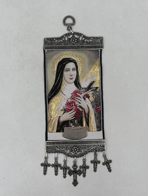 Heilige Theresia von Lisieux Wandteppich Wandbehang mit Kreuzen, Gebetsecke