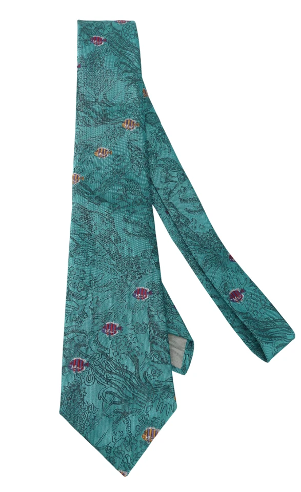 Barton Moda Tie Men One Size Classic Fish Pattern Blue - image 4 of 4