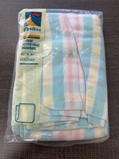 Vintage Carters Baby Infant Receiving Blanket Pastel Plaid 100 Cotton USA NEW
