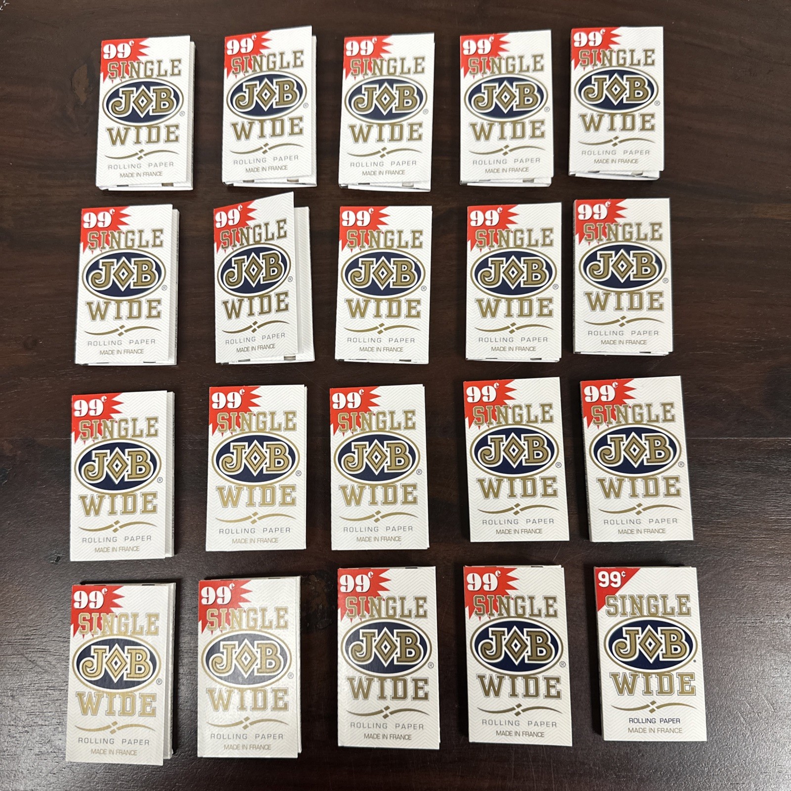JOB White Single Wide 20x Packs  | 32 Rolling Papers Per Pack | Slow Burning!