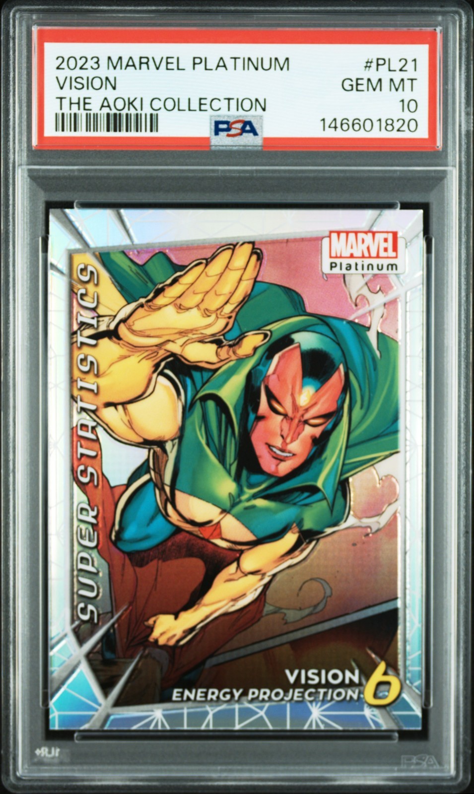 2023 upper deck Marvel Platinum Super Statistics Rainbow Vision PL21 PSA 10