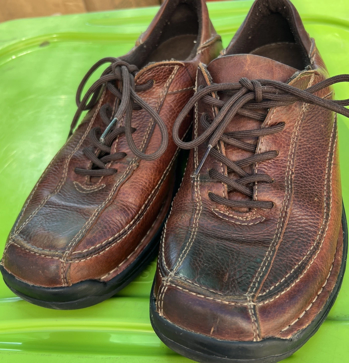 GBX Leather Shoes Mens Size 10 Brown Oxfords Driving Comfort TYLER