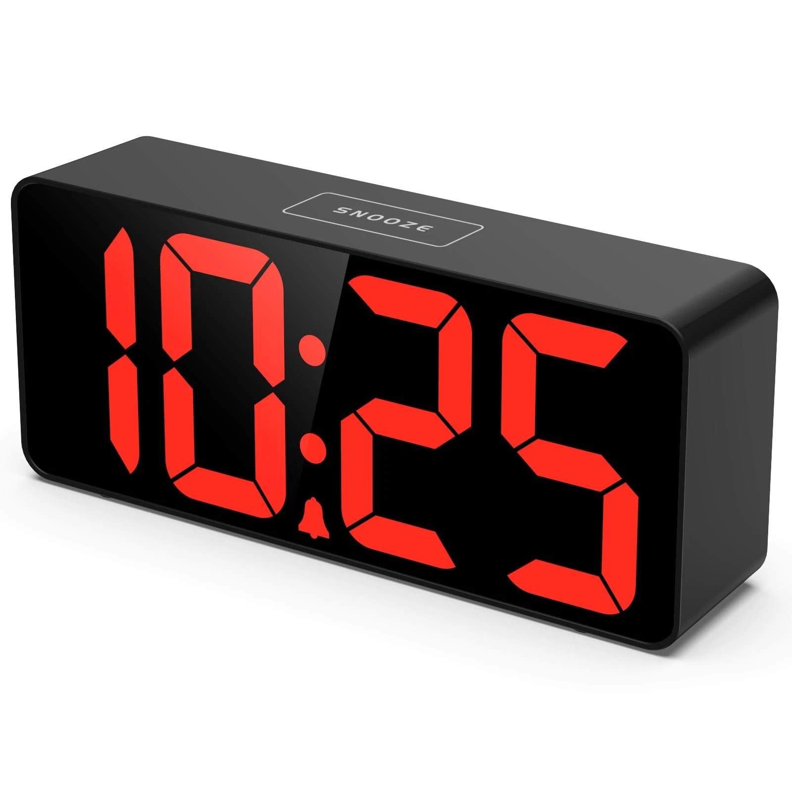 Welgo 7.5 Inches Oversized Digital Alarm Clock for Large, Black+red Digit