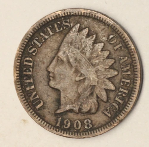 1908 Indian Head Penny - Beautiful XF Coin - Diamonds + Full Liberty