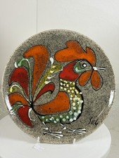 High Quality Stone Style Cockerel Decorative Plate 9.5”