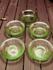 Depression Glass Berry Bowl Federal Colonial Rope Green  Uranium Set of 5