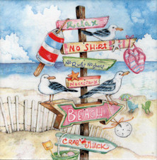 Dekobild Wegweiser Möwen Meer maritim  Dekofliese Mitbringsel Geschenkidee