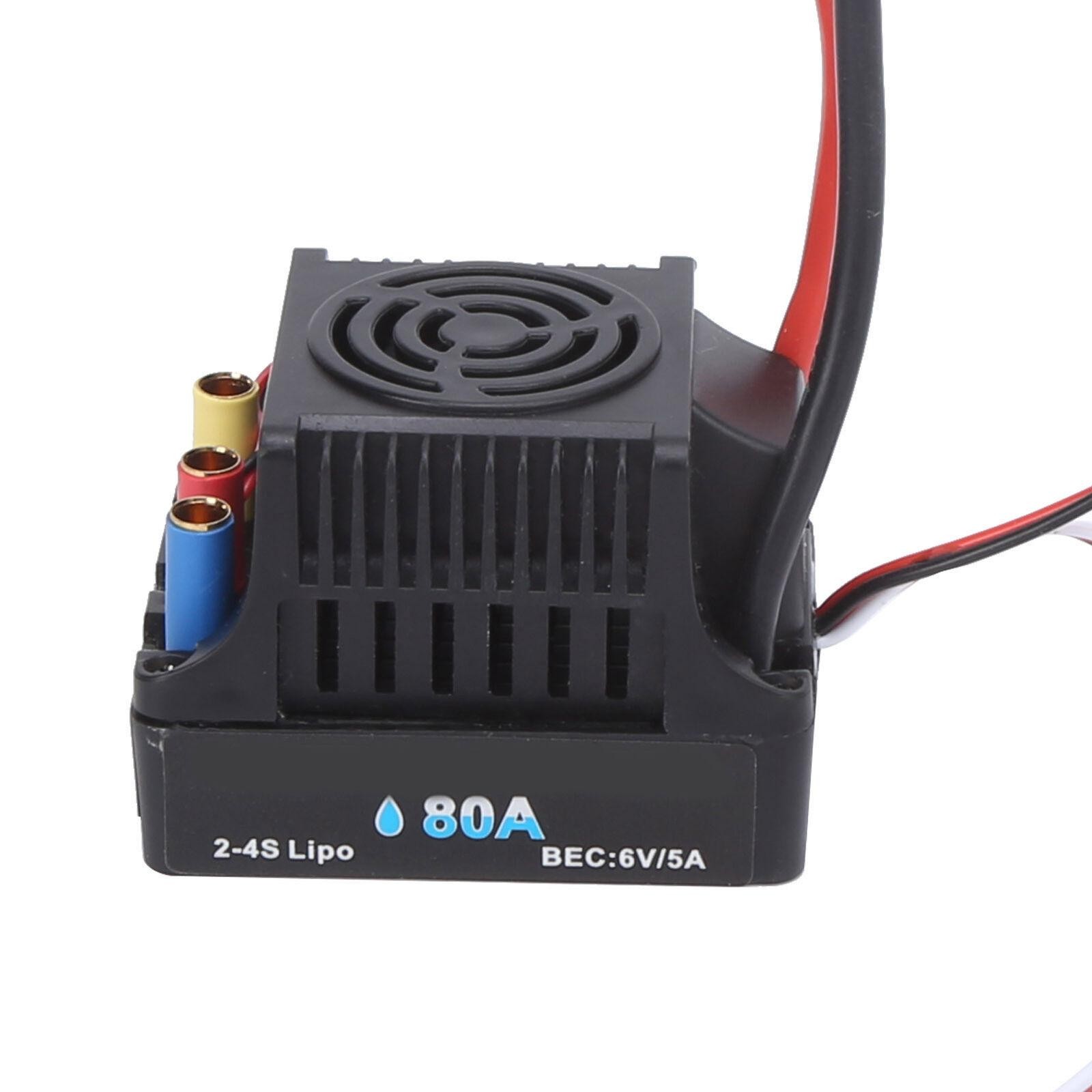 80A RC Brushless Waterproof ESC Electronic Speed Controller for 1/8 RC Car Parts