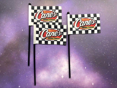 3 Raising Cane's Chicken Fingers Mini Checkered Flag Racing Toni Breidinger
