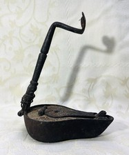 Olio Lampada A Olio da Minatore Mine Antico Antica Ferro Forge 18EME XVIII°