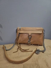  Authentic Rebecca Minkoff  Mini M.A.C Crossbody Bag $195 Honey 