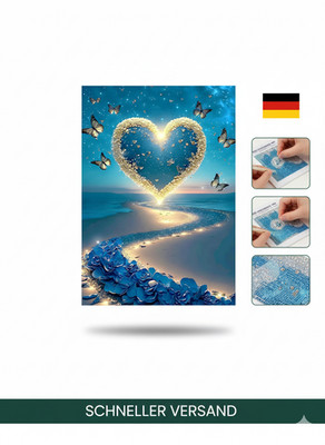 DPHERO Herz Diamant Painting Bilder Für Erwachsene Kinder,5D Schmetterling Diamo